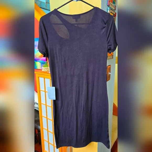 NWT Dual Nature tee-shirt w/ cut-out dress in eggplant size medium - Picture 4 of 9